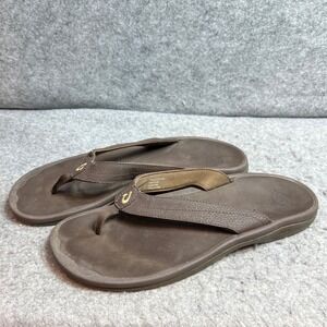 OluKai Ohana Women Brown Flip Flop Sandals Water Resistant Thong Beach Shoes 11